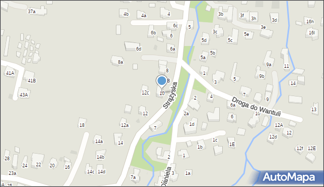 Zakopane, Strążyska, 10, mapa Zakopanego