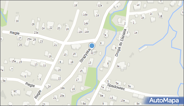 Zakopane, Strążyska, 11, mapa Zakopanego