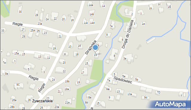 Zakopane, Strążyska, 13, mapa Zakopanego