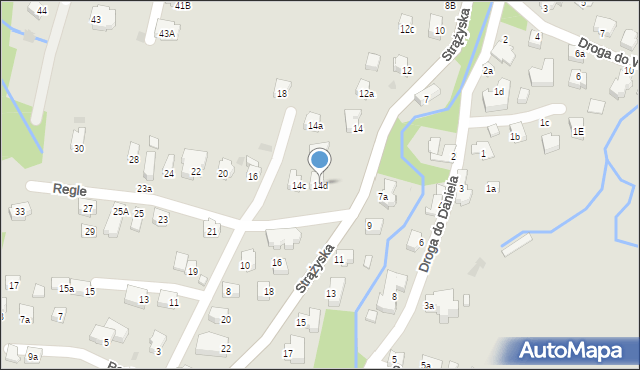 Zakopane, Strążyska, 14d, mapa Zakopanego