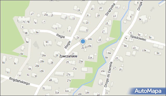 Zakopane, Strążyska, 21, mapa Zakopanego