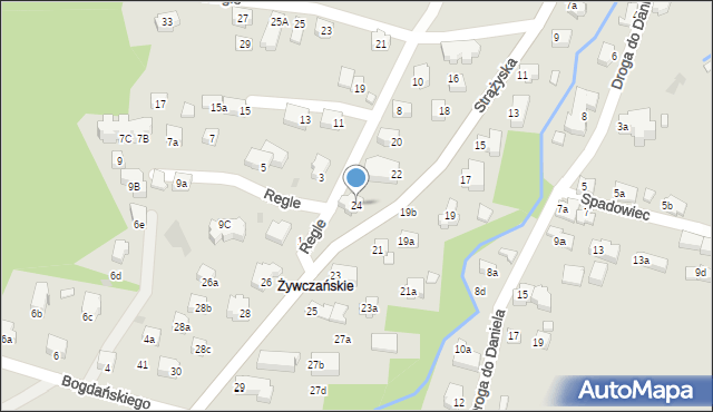 Zakopane, Strążyska, 24, mapa Zakopanego