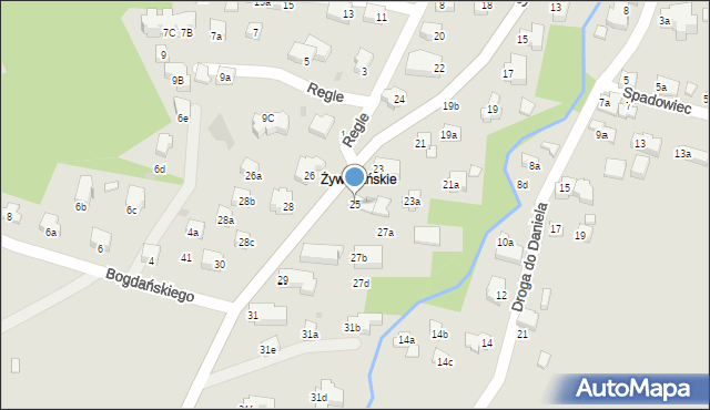 Zakopane, Strążyska, 25, mapa Zakopanego