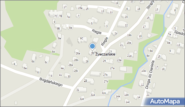 Zakopane, Strążyska, 26, mapa Zakopanego