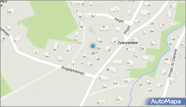Zakopane, Strążyska, 28a, mapa Zakopanego