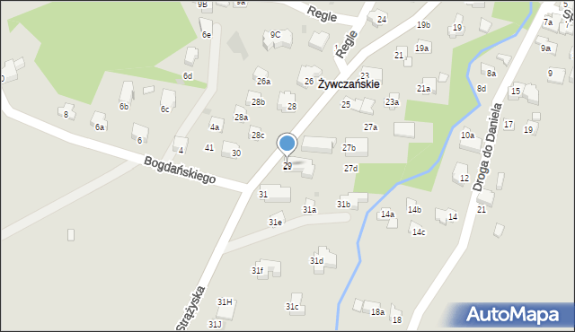 Zakopane, Strążyska, 29, mapa Zakopanego