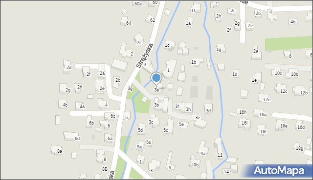 Zakopane, Strążyska, 3a, mapa Zakopanego