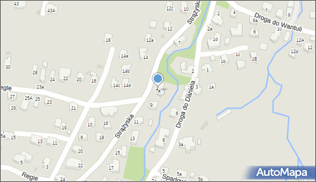 Zakopane, Strążyska, 7a, mapa Zakopanego