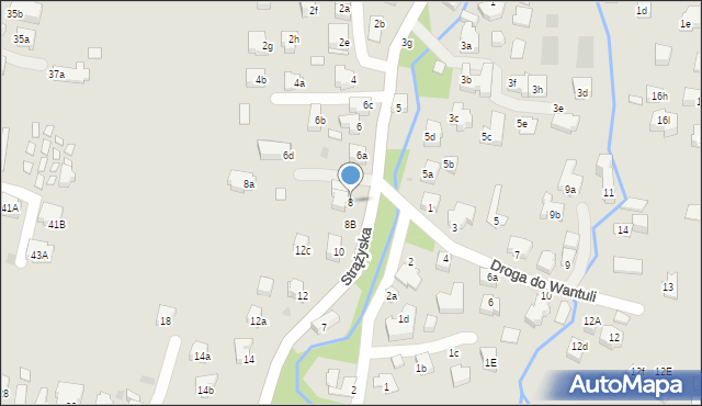 Zakopane, Strążyska, 8, mapa Zakopanego