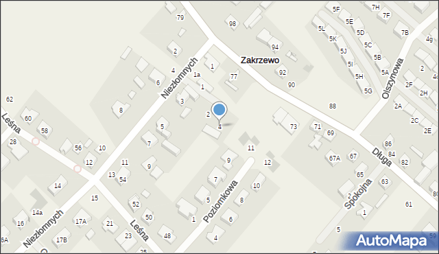 Zakrzewo, Strażacka, 4, mapa Zakrzewo