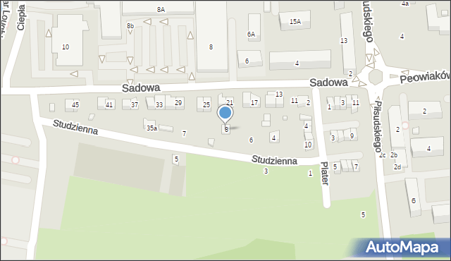 Zamość, Studzienna, 8, mapa Zamościa