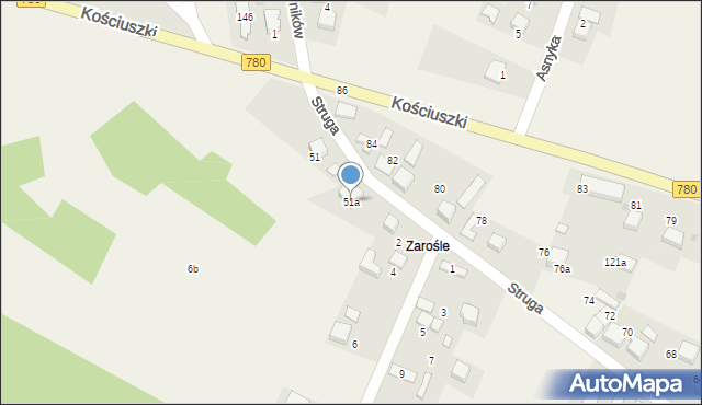 Żarki, Struga Andrzeja, 51a, mapa Żarki