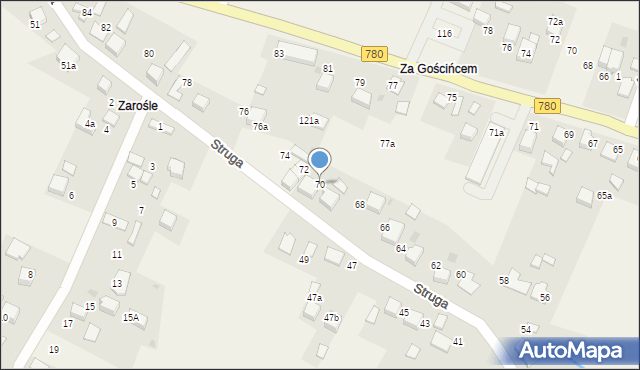 Żarki, Struga Andrzeja, 70, mapa Żarki