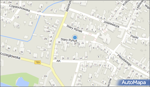 Żarki, Stary Rynek, 29, mapa Żarki