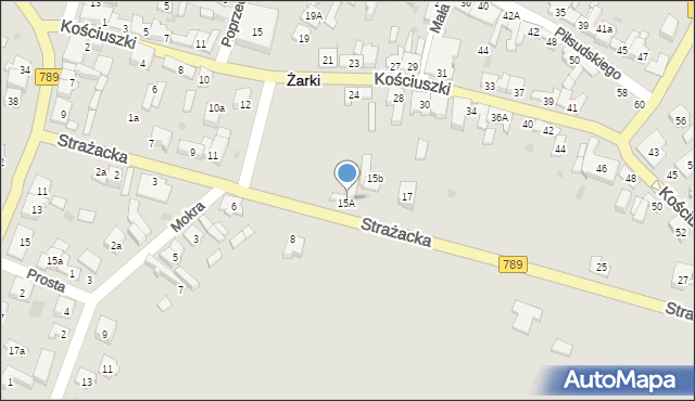 Żarki, Strażacka, 19, mapa Żarki