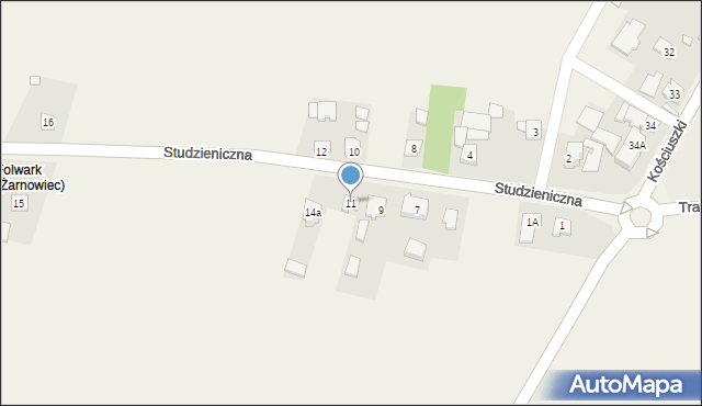 Żarnowiec, Studzieniczna, 11, mapa Żarnowiec