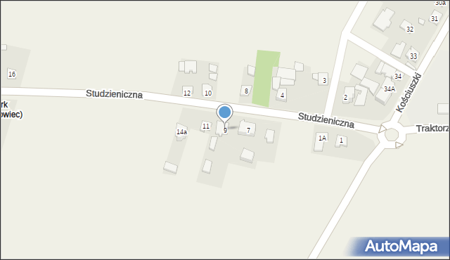 Żarnowiec, Studzieniczna, 9, mapa Żarnowiec