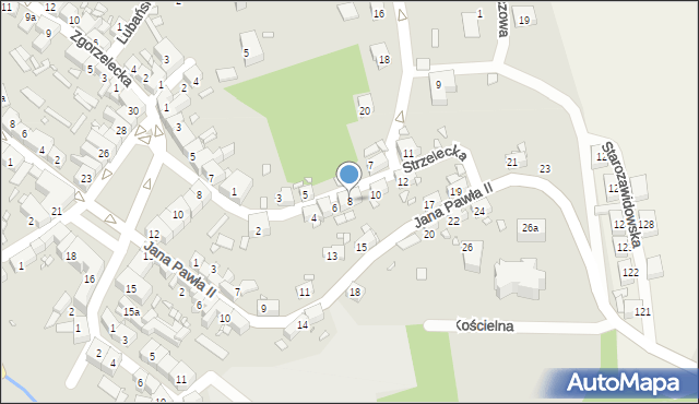 Zawidów, Strzelecka, 8, mapa Zawidów