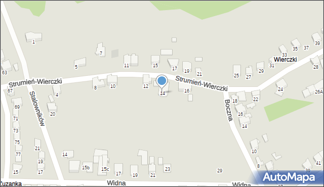 Zawiercie, Strumień-Wierczki, 14, mapa Zawiercie