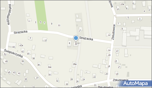 Zbludowice, Strażacka, 22, mapa Zbludowice