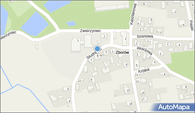 Zborów, Studnisko, 5, mapa Zborów