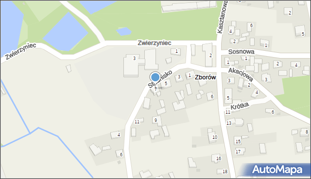 Zborów, Studnisko, 7, mapa Zborów