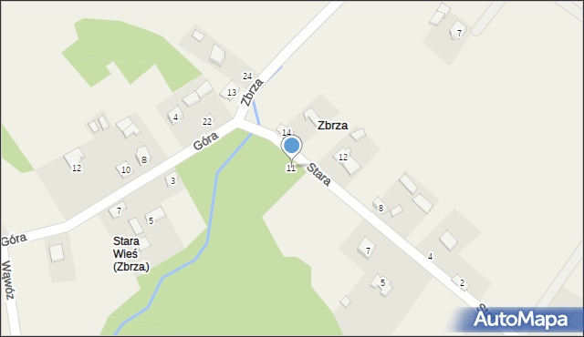 Zbrza, Stara, 11, mapa Zbrza