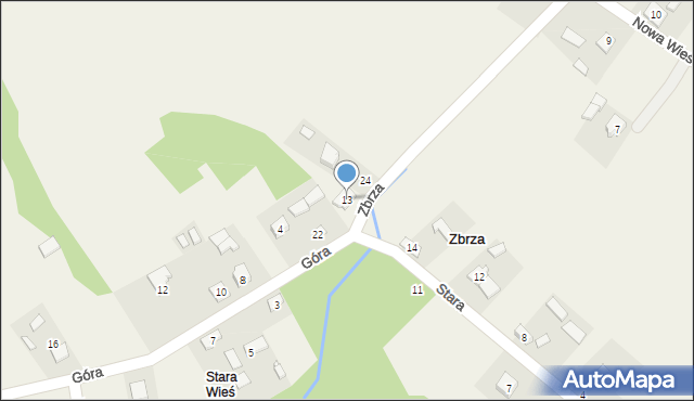 Zbrza, Stara, 13, mapa Zbrza