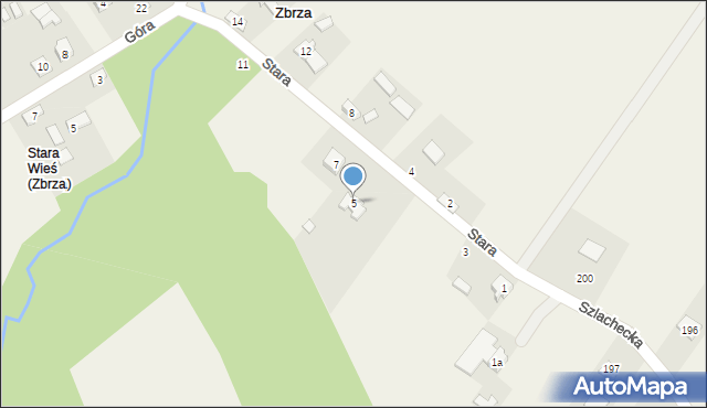 Zbrza, Stara, 5, mapa Zbrza