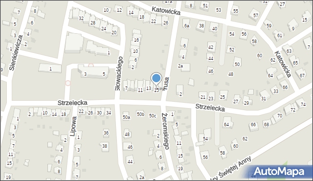 Zdzieszowice, Strzelecka, 15, mapa Zdzieszowice