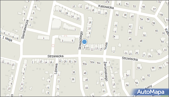 Zdzieszowice, Strzelecka, 7, mapa Zdzieszowice