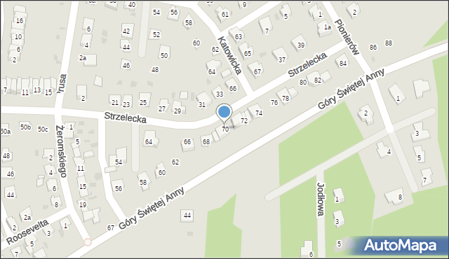 Zdzieszowice, Strzelecka, 70, mapa Zdzieszowice