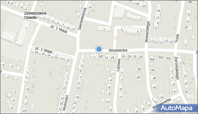 Zdzieszowice, Strzelecka, 8, mapa Zdzieszowice