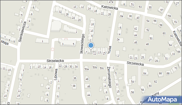 Zdzieszowice, Strzelecka, 9, mapa Zdzieszowice