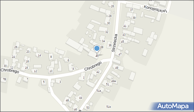 Żędowice, Strzelecka, 40, mapa Żędowice