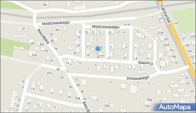 Zgierz, Staszica Stanisława, 14, mapa Zgierz