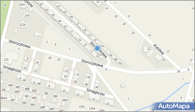 Zgorzała, Storczykowa, 11, mapa Zgorzała