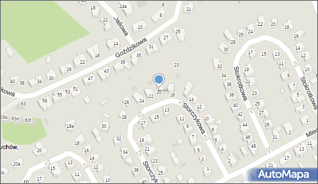 Zielona Góra, Storczykowa, 20, mapa Zielona Góra