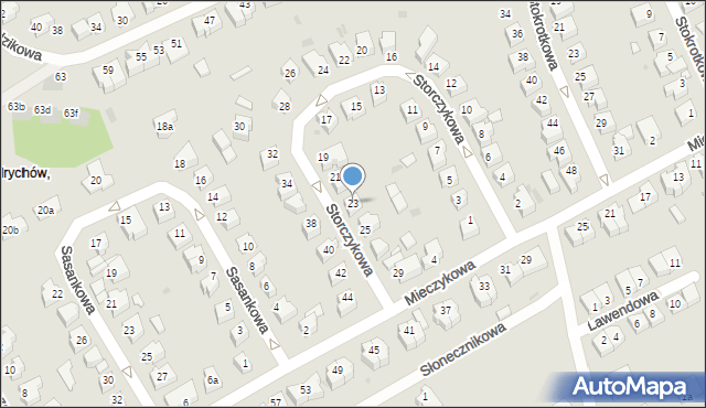 Zielona Góra, Storczykowa, 23, mapa Zielona Góra