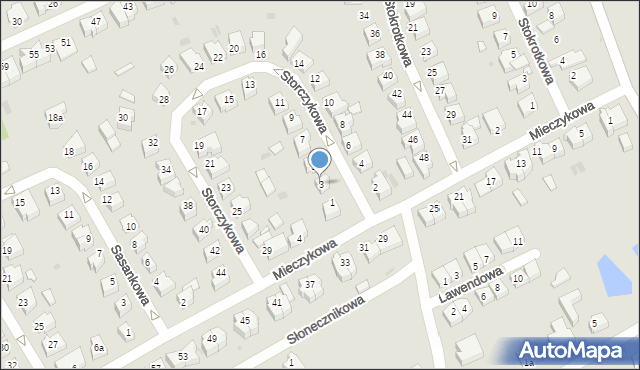 Zielona Góra, Storczykowa, 3, mapa Zielona Góra