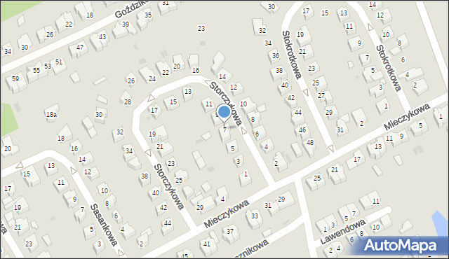 Zielona Góra, Storczykowa, 7, mapa Zielona Góra