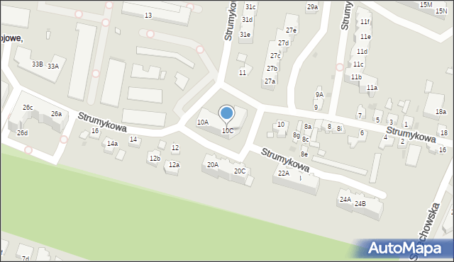 Zielona Góra, Strumykowa, 10C, mapa Zielona Góra