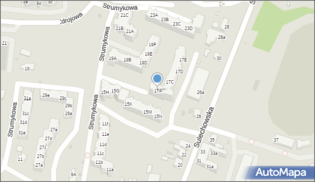 Zielona Góra, Strumykowa, 17A, mapa Zielona Góra