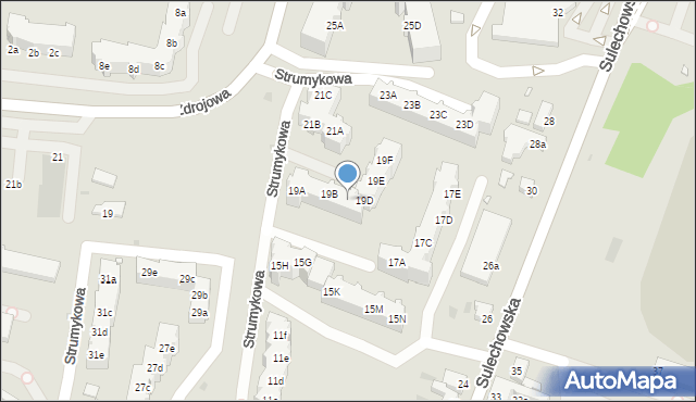 Zielona Góra, Strumykowa, 19C, mapa Zielona Góra