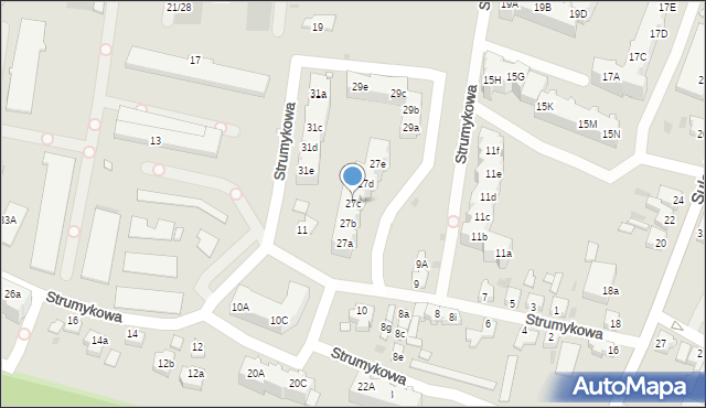 Zielona Góra, Strumykowa, 27c, mapa Zielona Góra