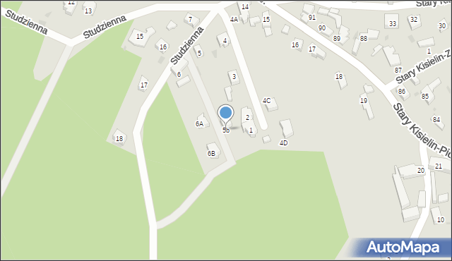 Zielona Góra, Studzienna, 5b, mapa Zielona Góra