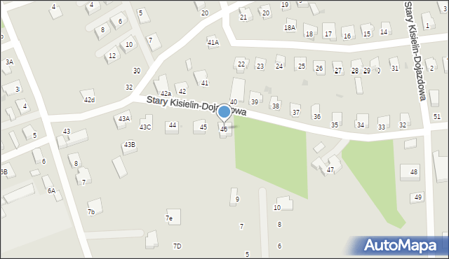 Zielona Góra, Stary Kisielin-Dojazdowa, 46, mapa Zielona Góra