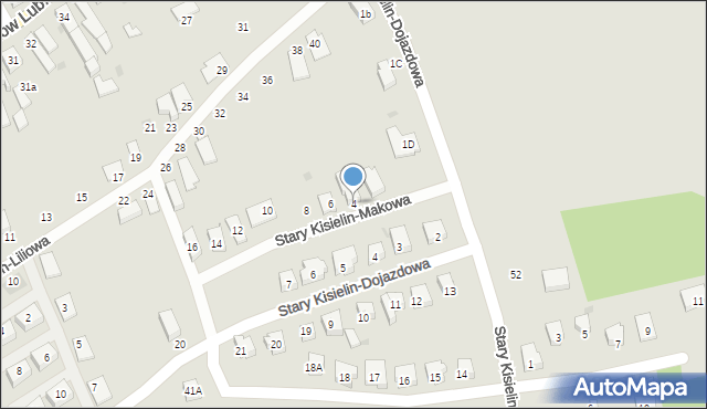 Zielona Góra, Stary Kisielin-Makowa, 4, mapa Zielona Góra