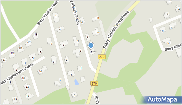 Zielona Góra, Stary Kisielin-Polna, 2, mapa Zielona Góra