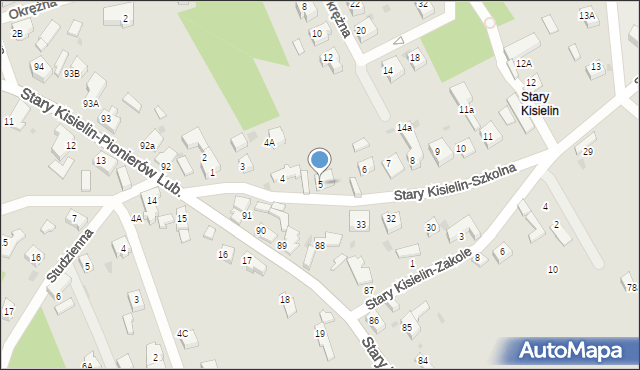 Zielona Góra, Stary Kisielin-Szkolna, 5, mapa Zielona Góra